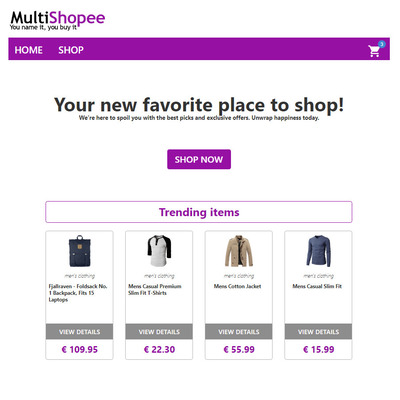 Screenshot of Multi Shoppee webste